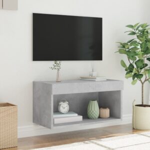 vidaXL TV-bänk med LED-belysning betonggrå 60x30x30 cm - Bild 5