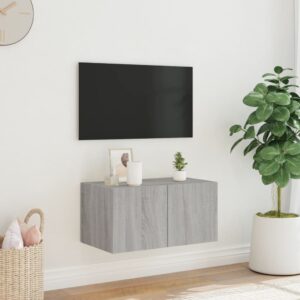 vidaXL Väggmonterad tv-bänk LED grå sonoma 60x35x31 cm - Bild 4