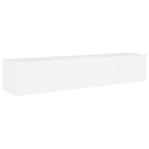 vidaXL Väggmonterad tv-bänk LED 2 st vit 80x35x31 cm - Bild 7