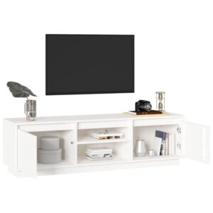 vidaXL Tv-bänk vit 140x35x40 cm massiv furu - Bild 3