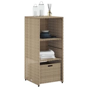 vidaXL Trädgårdsskåp beige 50x55x115 cm konstrotting - Bild 4