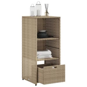 vidaXL Trädgårdsskåp beige 50x55x115 cm konstrotting - Bild 5