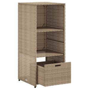 vidaXL Trädgårdsskåp beige 50x55x115 cm konstrotting - Bild 6