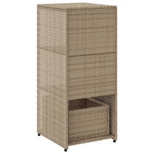 vidaXL Trädgårdsskåp beige 50x55x115 cm konstrotting - Bild 9