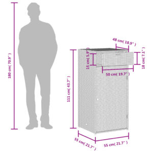 vidaXL Trädgårdsskåp svart 55x55x111 cm konstrotting - Bild 12