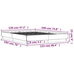 vidaXL Sängram vit 120x190 cm konstruerat trä - Bild 8