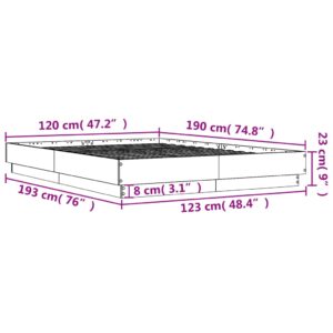 vidaXL Sängram sonoma-ek 120x190 cm konstruerat trä - Bild 8