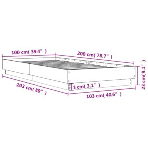 vidaXL Sängram vit 100x200 cm konstruerad trä - Bild 9