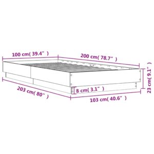 vidaXL Sängram sonoma-ek 100x200 cm konstruerad trä - Bild 9