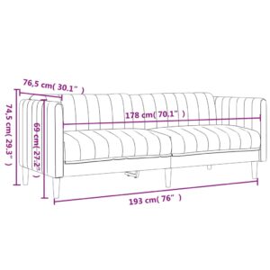 vidaXL Soffgrupp 3 delar taupe tyg - Bild 9