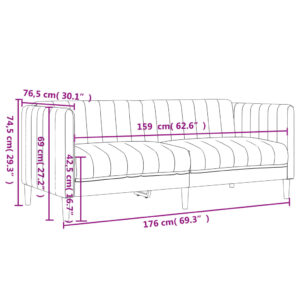 vidaXL Soffgrupp 3 delar taupe tyg - Bild 10