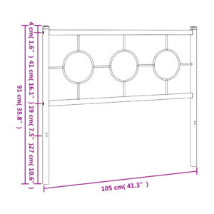 vidaXL Huvudgavel metall svart 100 cm - Bild 7