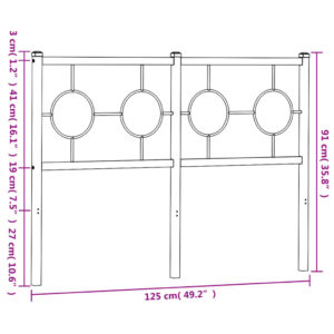 vidaXL Huvudgavel metall svart 120 cm - Bild 7