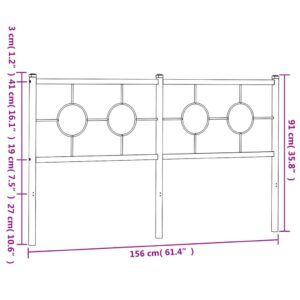 vidaXL Huvudgavel metall svart 150 cm - Bild 7