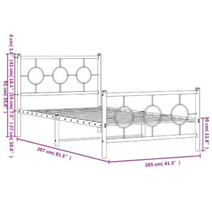 vidaXL Sängram med huvudgavel och fotgavel vit metall 100x200 cm - Bild 10