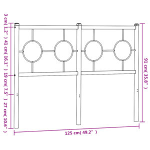 vidaXL Huvudgavel metall vit 120 cm - Bild 7