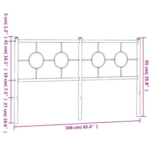 vidaXL Huvudgavel metall vit 160 cm - Bild 7