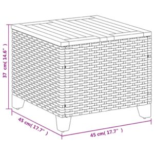 vidaXL Trädgårdsbord svart 45x45x37 cm konstrotting akaciaträ - Bild 9