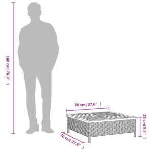 vidaXL Skydd för parasollfot svart 70x70x25cm konstrottning och akacia - Bild 8