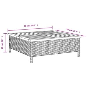 vidaXL Skydd för parasollfot svart 70x70x25cm konstrottning och akacia - Bild 9