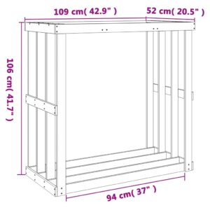 vidaXL Vedställ vaxbrun 109x52x106 cm massiv furu - Bild 10