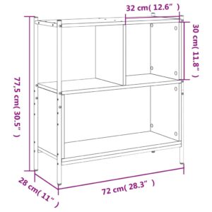 vidaXL Bokhylla rökfärgad ek 72x28x77,5 cm konstruerat trä - Bild 11