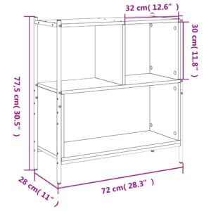 vidaXL Bokhylla brun ek 72x28x77,5 cm konstruerat trä - Bild 11