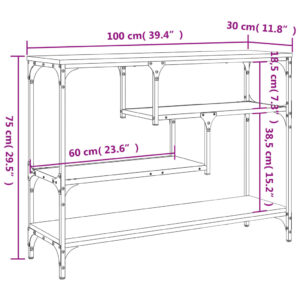 vidaXL Konsolbord svart 100x30x75 cm konstruerat trä - Bild 10