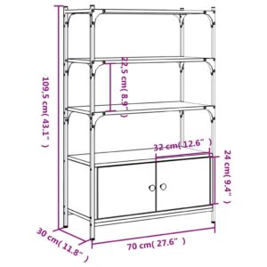 vidaXL Bokhylla 3 hyllplan svart 70x30x109,5 cm konstruerat trä - Bild 11