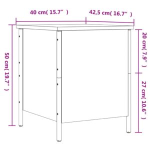 vidaXL Förvaringsbänk rökfärgad ek 40x42,5x50 cm konstruerat trä - Bild 12