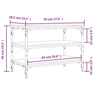 vidaXL Skobänk svart 70x38,5x49 cm konstruerat trä - Bild 10