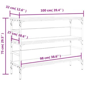 vidaXL Avlastningsbord sonoma-ek 100x32x75 cm konstruerat trä - Bild 10