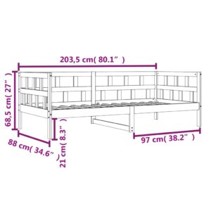 vidaXL Dagbädd vaxad brun 80x200 cm massiv furu - Bild 11