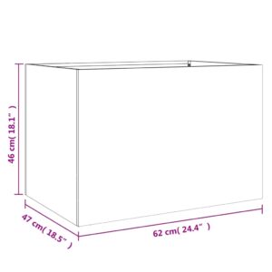 vidaXL Odlingslåda vit 62x47x46 cm kallvalsat stål - Bild 10