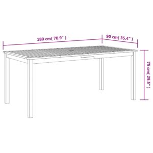 vidaXL Trädgårdsbord 180x90x75 cm massivt akaciaträ - Bild 10