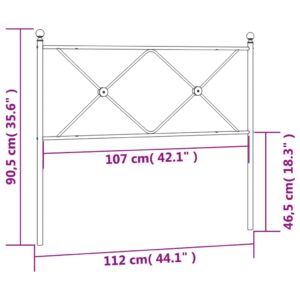 vidaXL Huvudgavel metall svart 107 cm - Bild 6