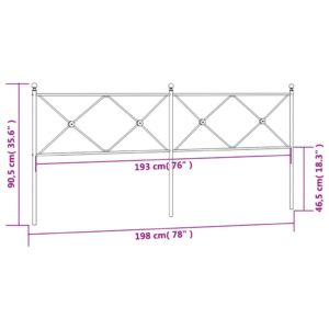 vidaXL Huvudgavel metall svart 193 cm - Bild 6