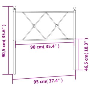 vidaXL Huvudgavel metall vit 90 cm - Bild 6