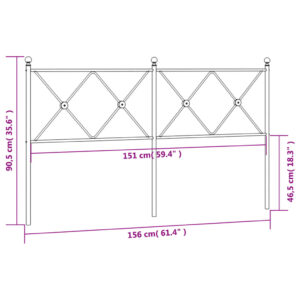 vidaXL Huvudgavel metall vit 150 cm - Bild 6