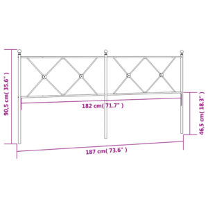 vidaXL Huvudgavel metall vit 180 cm - Bild 6