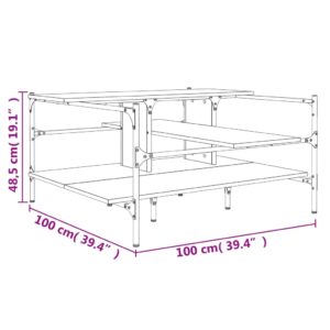 vidaXL Soffbord sonoma-ek 100x100x48,5 cm konstruerat trä - Bild 10