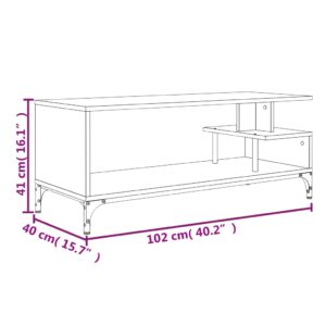 vidaXL Tv-bänk grå sonoma 102x40x41 cm trä pulverlackerat stål - Bild 10