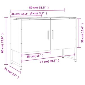 vidaXL Tvättställsskåp rökfärgad ek 80x33x60 cm konstruerat trä - Bild 11