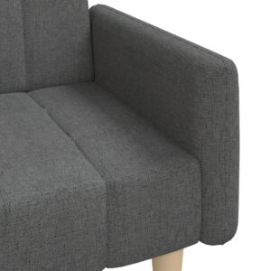 vidaXL Bäddsoffa 2-sits mörkgrå tyg - Bild 9