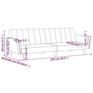 vidaXL Bäddsoffa 2-sits blå tyg - Bild 11