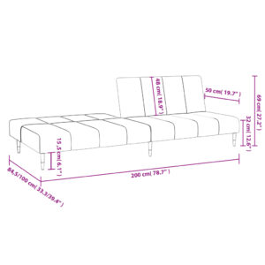 vidaXL Bäddsoffa 2-sits ljusgrå sammet - Bild 11