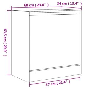 vidaXL Skohylla betonggrå 60x34x63,5 cm konstruerat trä - Bild 9