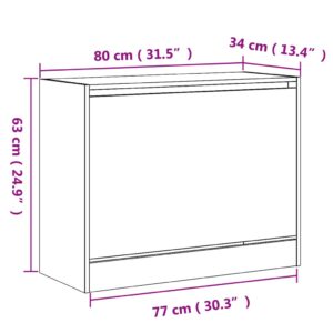 vidaXL Skohylla betonggrå 80x34x63 cm konstruerat trä - Bild 9