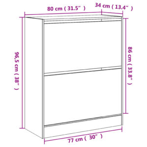 vidaXL Skohylla betonggrå 80x34x96,5 cm konstruerat trä - Bild 9