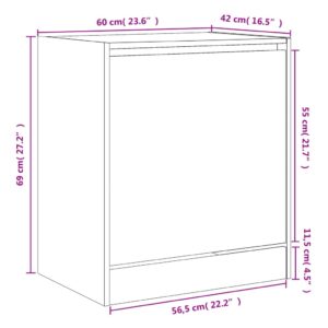 vidaXL Skohylla svart 60x42x69 cm konstruerat trä - Bild 9